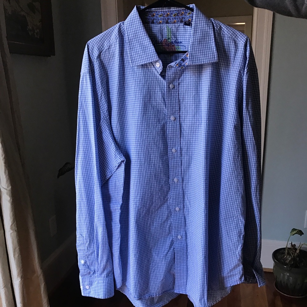 Blue/White Plaid Dress Shirt